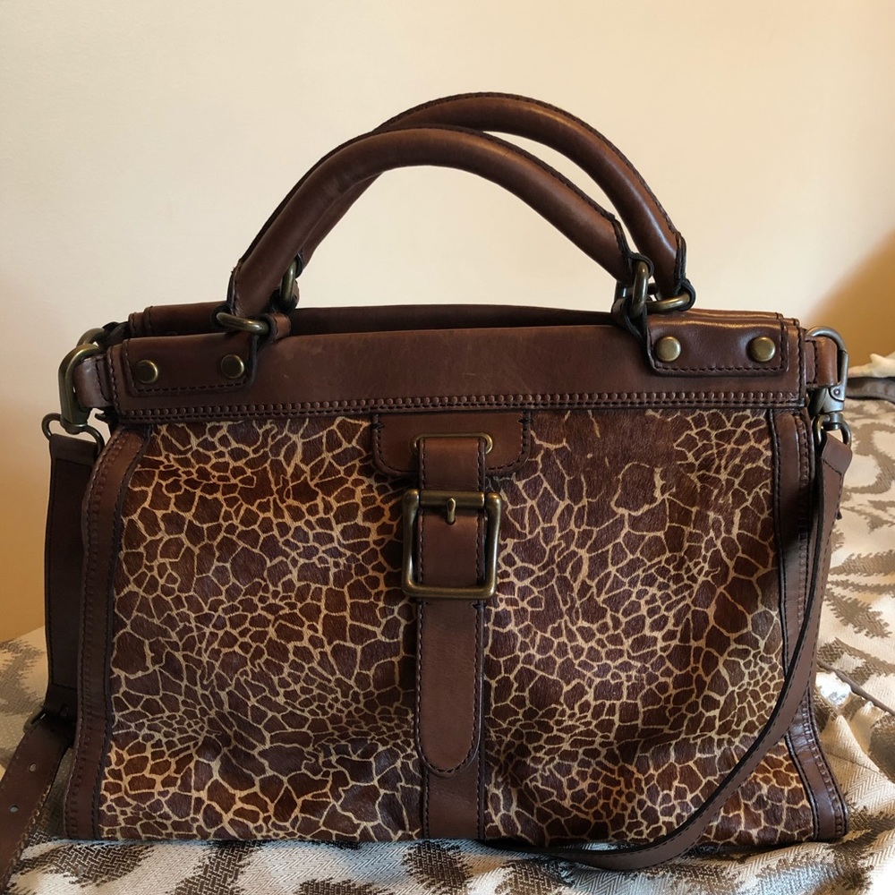 FOSSIL VINTAGE REVIVAL SATCHEL GIRAFFE PRINT 👜 - Picture 3 of 16